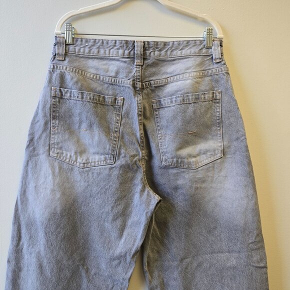 Bershka Gray High-Waist Baggy Skater Jeans For Women Size 32 - Picture 7 of 14